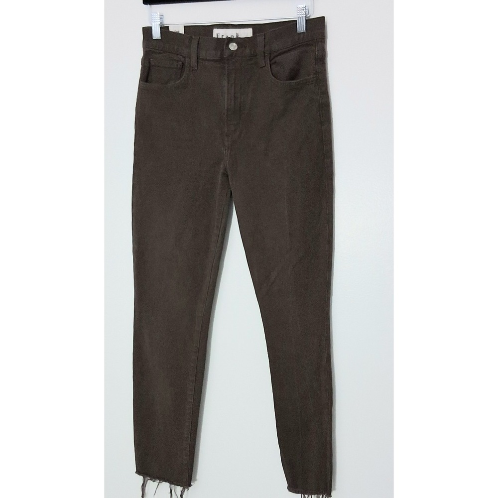 Frank & Eileen Jeans Women's Size 28 Brown Cork Denim Frayed Hems Slim Pre-owned